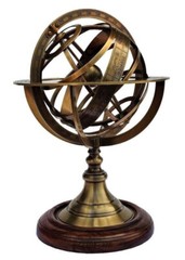 11″ Solid Brass Armillary Sphere Collectible Astrolabe Globe Nautical Decor Gift
