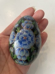 9 Vintage Hand-Painted Decorative Eggs Laquered Forest Folk Floral Kashmiri Set