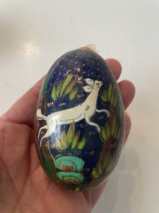 9 Vintage Hand-Painted Decorative Eggs Laquered Forest Folk Floral Kashmiri Set