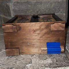 Vintage Revolutionary War Bicentennial 4-Drawer Decoupage Jewelry Chest Box MCM