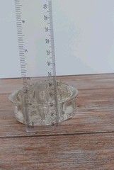 VTG Clear Glass Flower Frog 11 Hole Round 3″ Heavy Floral Stem Holder MCM Solid
