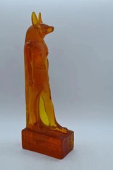 Rare Ancient Egyptian Antique Statue God Anubis Afterlife Amber Stone Egypt BC