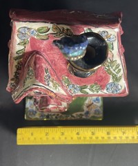 Blue Sky Clayworks Cozy Corner House Tea Light Base Retired 2000 10x6x6” OB