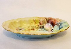 Antique Limoges Haviland HandPainted Sea Shell Motif Gold Gilt Dish Bowl Signed