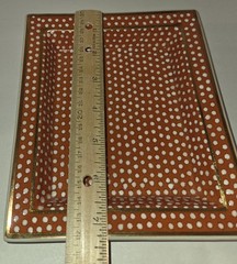 Fabienne Jouvin Dish Porcelain Catch All Burnt Orange White Dots Gold Trim VTG