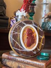 Neoclassical Faux Marble Cameo Plaque With Painted Intaglio of Josiah Wedgwood I