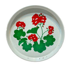 Vintage 1983 Avon Summer Fantasies Round Floral Tin Serving Tray 12 inch