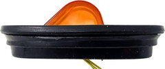 Qty 2 6″ Mid Turn Signal Amber Marker Light Rubber Mount 12 LED W/Reflex Lens Un