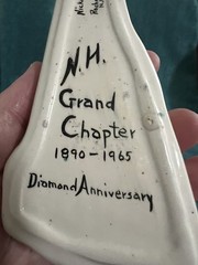 Vtg New Hampshire Shaped Trinket Dish Nic Kerson Pottery Grand Ch Diamond Jubi