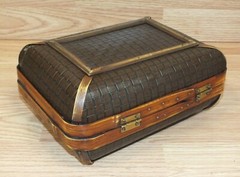 Unbranded Vintage Women’s Wooden Rectangle Hinged Purse Home Display Decor
