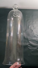 Stunning Oversized Hand Blown Art Glass Cloche / Display Dome Bullicante Bubbles