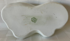 Antique EDWARDIAN R.S. Germany Handled Pastel Green Bon Bon Dish WHITE CLEMATIS