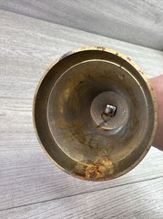 Vintage Unbranded Hand Painted Floral Brass Bell 9.25”