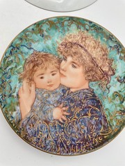 Lot of 3 Vintage Edwin Knowles Mother’s Day Plates with Edna Hibel Design