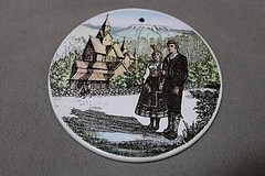 Vintage Ceramic Wall Art Plates Norske Bunader Stavangerflint Norway