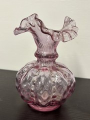Vintage Art Glass Lot Fenton Vase Lead Crystal Box Paperweight Figurines