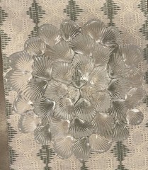 Vintage 9” Royal Copenhagen Clear Crystal “Musling” Shell Bowl Elegant Heavy Wow