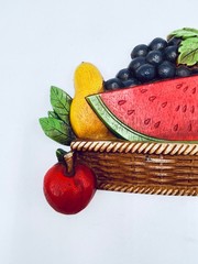 VTG 1975 Homco/Syroco #7350 #73510 USA 2pc Fruit Wall Hanging Plaques Farmhouse