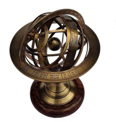 11″ Solid Brass Armillary Sphere Collectible Astrolabe Globe Nautical Decor Gift