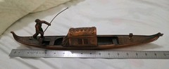 Vintage Gondola Gondolier Music Box Copper Color Plated READ Repair Project