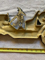 Vintage Sexton USA Cast Iron Antique Large Blue Convertible Car Wall Decor