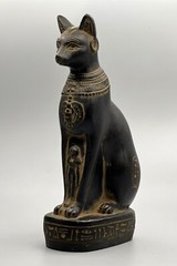 Ancient Egyptian Goddess Cat Bastet Sculpture Statue Egypt Basalt Stone