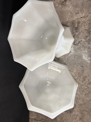 Vintage Milk Glass Anchor Hocking Grapes & Leaves Footed Candy Dish with Lid 8”