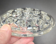 Unbranded Antique Glass Flower Frog 16 Hole 5 Inch Clear Pressed Glass Vase Inse