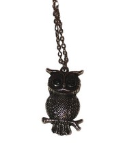 Silver 😊 Vintage Metal 24 Inch Owl Necklace Fun