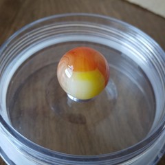 .71″ Vintage Sunburst Sunrise Orange UV Yellow Akro Vitro Marble