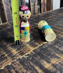 Vintage Mini Bobblehead Kokeshi Couple 1960’s Japan *2 Sets*