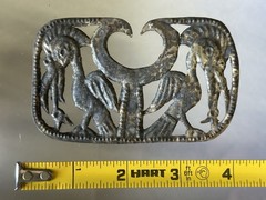 INCREDIBLE PRE-COLUMBIAN SILVER BIRD EFFIGY NOSE RING PENDANT GORGET PERU, COA