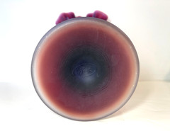 RARE Signed Fenton Deep Plum Satin Finish Hobnail 8″ Trumpet Vase