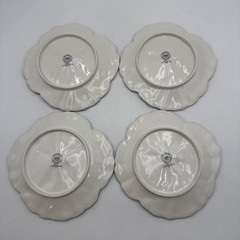 VTG Fitz & Floyd Halcyon 1980’s Flowers Pansy Hand Painted Plates 9” Set of 4