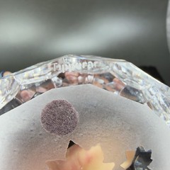 Vintage Tipperary Clear Crystal Leaf Eire Paperweight Faceted Etched Ireland VTG