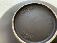 Haeger Vintage Black Matted Pottery Serving Bowl with Sculpture Inside Design