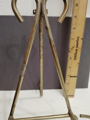 Vtg Ornate Brass Tabletop Display Easel Large Picture Frame Plate Stand Holder