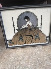 Art Nouveau Style Vintage Butterfly Wing Effects on Glass Picture – Bx