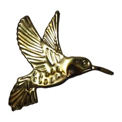 4 Pc Vintage Gold Hummingbird Wall Art Decor Brass Metal Flowers Hummingbirds