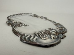 Vintage Ornate Art Nouveau Metal Casket Coffin Marker Blank Memorial Name Plaque