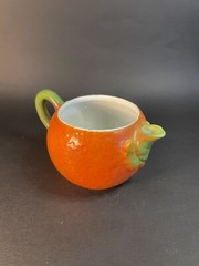 3 Vintage Porcelain Orange Peel Cup, Pitcher And Bowl Germany Japan -1 Chip