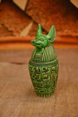 Authentic Ancient Egyptian Antiquities Stone Rare Green Canopic Jars Egyptian BC