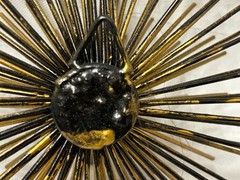 Vintage Starburst Metal Wall Hangings Gold Tone Metal