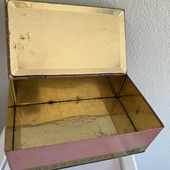 Vtg Gales Chocolates Tin Hinged Lid Candy Box Art Deco Lady Shabby Chic Belle