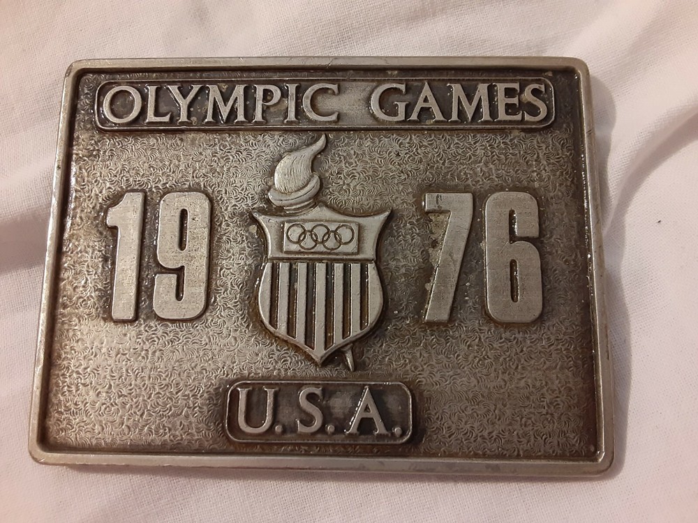 Vintage Old Belt Buckle 1976 Olympic Games Collectibles USA Bergamot Brassworks