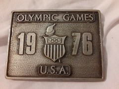 Vintage Old Belt Buckle 1976 Olympic Games Collectibles USA Bergamot Brassworks