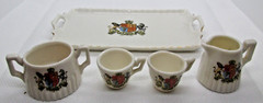 VTG Coat Arms United Kingdom Dieu Et Mon Droit God & My Right Porcelain Tea Set