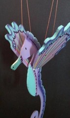 Flying Seahorse Purple Mobile Sea Shore Decor Colombia Fair Trade Hand Painted