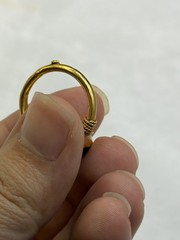 Stunning Ancient Roman Solid High Karat Gold Ring With Unique Blue Stone
