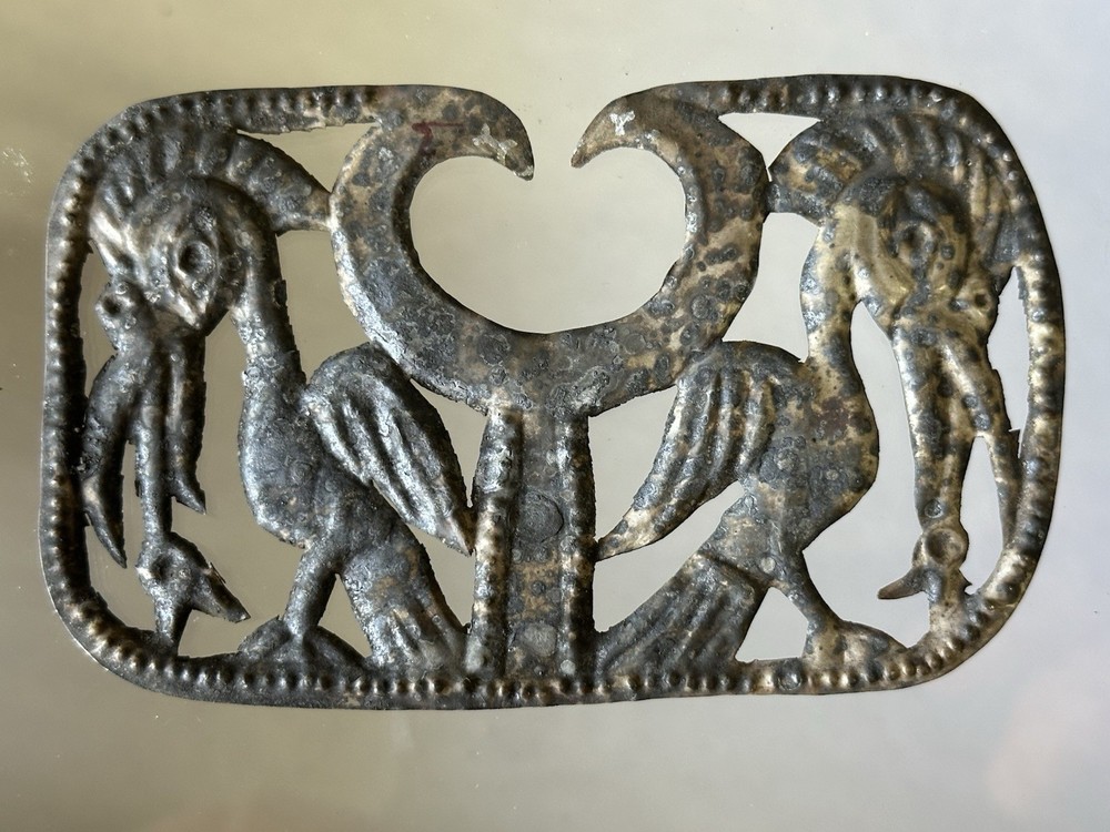 INCREDIBLE PRE-COLUMBIAN SILVER BIRD EFFIGY NOSE RING PENDANT GORGET PERU, COA